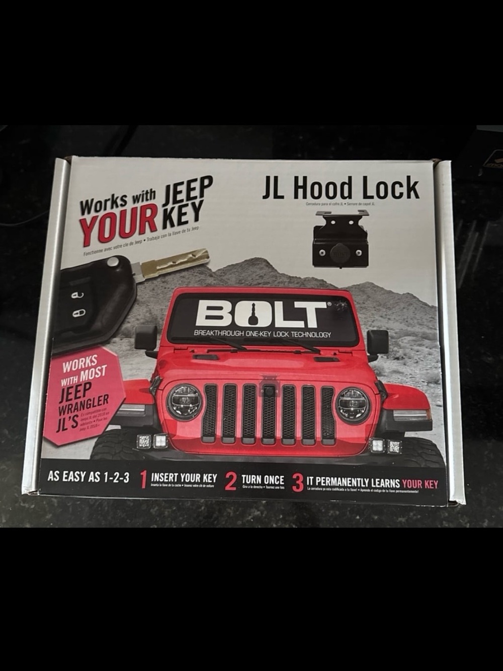 BOLT Hood Lock Compatible with 2018 & Newer Jeep Wrangler JL 7032303